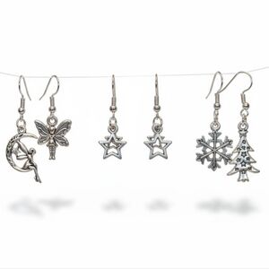 NWT Adorable Stainless Steel Bundle of 3 Holiday Dangling Earrings!!